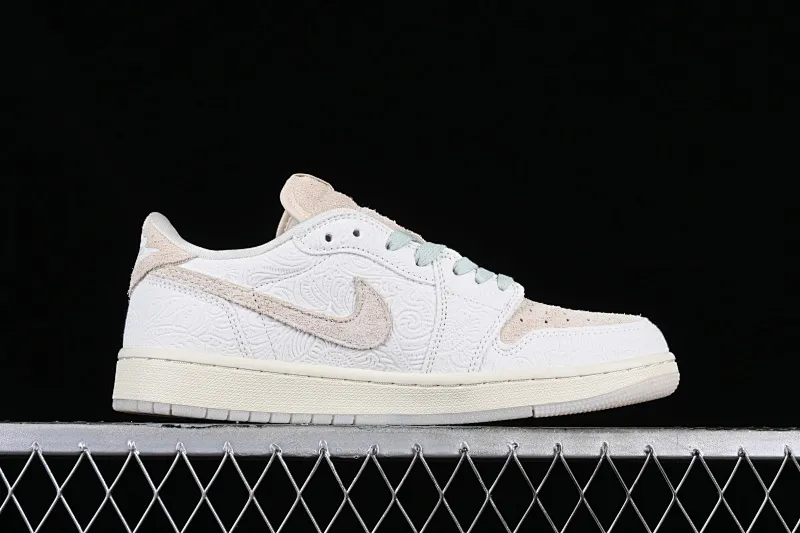 All categories Air Jordan Jordan series basketball shoes Air Jordan 1 Low Z version CP3 x Air Jordan 1 AJ1 Joe 1 embossed white low-top cultural casual sneakers FZ0455-200
